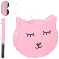 relaxdays Pinata Katzen Pinata mit Stab und Maske