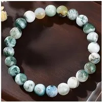 The Beauty House Armband Natürliches Edelstein Perlenarmband mit grünen & weißen Steinen, handgefertigt, für Damen & Herren