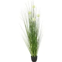 Kunstgras Grasbusch Allium, Creativ green, Höhe 100 cm, mit dekorativen Blüten