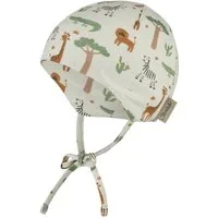 Sterntaler® Beanie Beanie Safaritiere (1-St) Beanie aus Flammgarn Jersey mit Safaritieren, Ohrenklappen & Bindeband