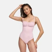 cfab Shaping-Body Bodysuit Sculpting Shapewear mit Lace-Baby Pink-4XL (1-tlg)