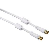Hama 15m Antennen-Kabel 100db Koaxial-Kabel Weiß Video-Kabel, Koax, Kein (1500 cm), Koax-Kabel für HD TV 4K, 100 db, 3x geschirmt, Filter, vergoldet, 15m