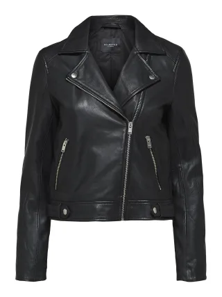 SELECTED WOMEN - SLWKATIE LEATHER JACKET B NOOS Black - Gr. - 36