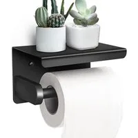 Refined Living Toilettenpapierhalter Ohne Bohren mit Ablage,Selbstklebende Klopapierhalter,für Bad Küche (Edelstahlmaterial rostfrei, Toilettenpapierhalter, Storage rack, toilet paper rack, tissue rack, roll paper rack), mit 2 verschiedenen Befestigu