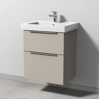 Sanipa 3way Waschtischunterbau zu Villeroy & Boch Subway 2.0 Waschtisch mit 2 Auszügen, Kaschmir-Mat UP6111U