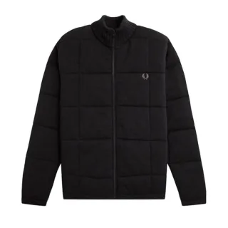 Fred Perry Steppstrickjacke, Schwarz