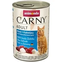 Animonda Carny Adult Rind + Kabeljau 400 g - 6 Stück, Trockenfutter für: Katze