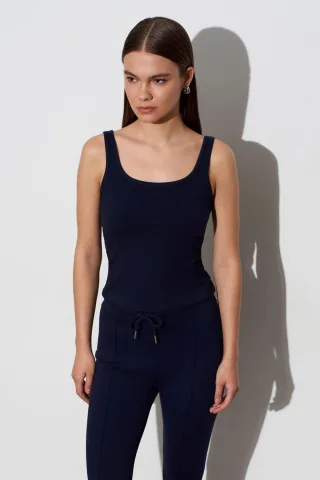 Ärmellose Slim-Fit-Jersey-Bluse