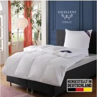 Excellent Daunenbettdecke Zürich, Bettdecke normal mit Bestnote "Hoher Schlafkomfort" bewertet., Füllung: 100% Daunen, Bezug: 100% Baumwolle, Bettdecke 135x200 cm, 155x220cm und weitere Größen, Made in Germany