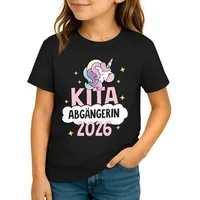 MoonWorks Print-Shirt Kinder T-Shirt Mädchen Kita Abgängerin Einhorn Geschenk zur