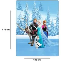 BERONAGE Tagesdecke Frozen Die Eiskönigin Decke Sven Rentier 130x170 cm Coral Fleecedecke, passend zur Bettwäsche, ideal für Sofa, Couch, Bett, Auto, Camping