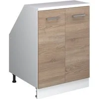 Vicco Kommode Rion, Sonoma/Weiß, 60 x 81.6 cm mit 2 Türen, Schrankkorpus 60 cm ... (1 St)