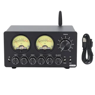 5 Band EQ Equalizer Pre-amplifier bluetooth 5.0 Vintage VU Meter Stereo RCA AUX 100Hz to 10KHz Frequency Control Home St