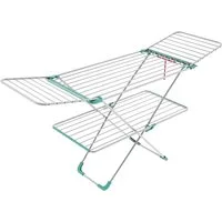 Bischof Colombo Wäscheständer DOUBLE, 30 m Trockenlänge, 2-stufige Höhenverstellung, klappbar, Aluminium