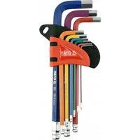 Yato Innensechskantschlüssel Satz Kugelkopf-Sechskantschlüssel S2, lang, 1,5–10 mm, 9-teilig (Satz Kugelkopf-Sechskantschlüssel S2, lang, 1,5–10 mm, 9-teilig)