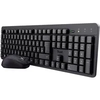Trust Kabelloses Tastatur, Maus-Set 25357 Tastatur- und Maus-Set, Geräuscharme Tasten, Hotkey Funktion, Integriertes Scrollrad