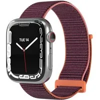 EAZY CASE Smartwatch-Armband Nylon für Apple Watch 11 10 9 8 7 6 5 4 3 2 SE Ultra, Flexibles Sportarmband für Apple Watch 42-49mm Orange Beere