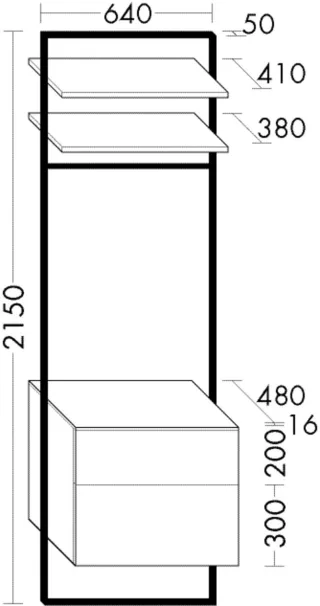 Burgbad Paneelsystem rc40 System PG2 2160x590x480 Dunkelgrau Hochglanz, SFYS059LF4012 SFYS059LF4012