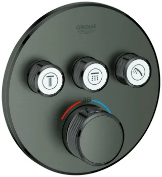 GROHE Thermostat Grohtherm SmartControl 29121 FMS rund 3 ASV hard graphite geb., 29121AL0 29121AL0