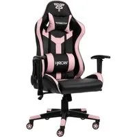Hyrican Gaming-Stuhl "Striker Copilot" schwarz/pink, Kunstleder, ergonomischer Gamingstuhl, Bürostuhl, Schreibtischstuhl, geeignet für Jugendliche und Erwachsene