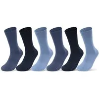 sockenkauf24 Basicsocken 6 oder 12 Paar Socken Damen & Herren Business Socken Baumwolle (Jeansmix, 6-Paar, 47-50) Komfortbund atmungsaktiv - Basicline 70203