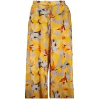 Desigual 5-Pocket-Hose Stylische Gelbe Damenhose mit Muster und abnehmbarem Gürtel