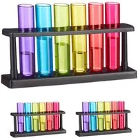 relaxdays Schnapsglas Reagenzgläser Schnapsgläser 18er Set, 21-tlg., Kunststoff