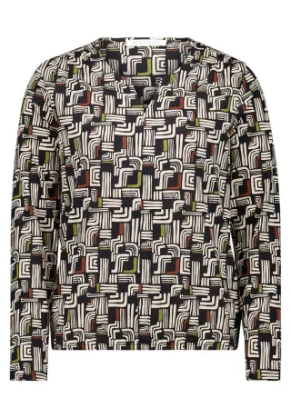 Betty & Co - Langarmshirt mit Muster schwarz - Gr. - M