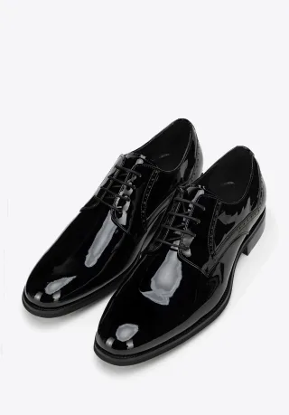 Wittchen Herren-Derbyschuhe aus Lackleder in Schwarz