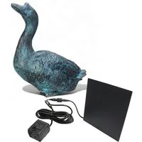 Arnusa Wasserspeier Solar Brunnen Gans Teichdeko Teichfigur Gartendeko Springbrunnen, Wasserspiel solarbetrieben
