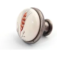 SO-TECH® Möbelknopf Porzellanknopf KARI Altsilber mit verschiedenen Dekoren, antik vintage Landhausstil - incl. Schraube