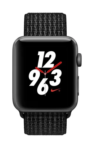 Apple Watch Nike+ Series 3 [WiFi + Cellular inkl. Sport Loop schwarz/platinum-grau] 42mm Aluminiumgehäuse spacegrau
