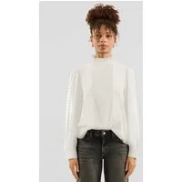 QS Langarmbluse Bluse Transparente Chiffonbluse