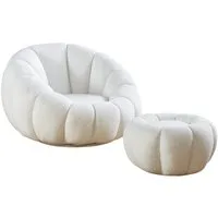 SalesFever Sessel Bonn - Der elegante Sessel inkl. Hocker (Set, 2-St), Komfort-Set mit Drehhocker - 360° Freiheit erleben