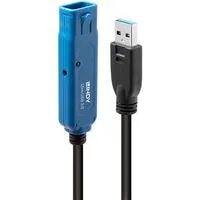 USB 3.2 Gen 1 Aktivverlängerungskabel Pro, USB-A Stecker > USB-A Buchse schwarz, 15 Meter