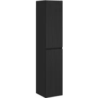 vidaXL Badezimmerspiegelschrank Wandmontierter Badezimmerschrank Schwarz 33 x 34,5 x 160 cm (1-St)