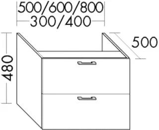 Burgbad Unterschrank System 30 Preisgruppe 4 Sana 480x400x500 Trend- oder RAL-Farbe Hochglanz WWGJ040F5348
