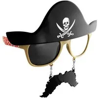 Sun Staches Piraten-Kostüm Pirat Kostüm Partybrille Karneval Faschingskostüm, Lustige Brille mit Bart