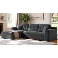 VASAGLE Ecksofa modulares Sofa 244 cm breit vakuumverpackt, Schlafsofa, keine Montage erforderlich, mit großer Chaiselongue