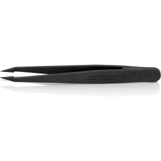 KNIPEX Kunststoffpinzette ESD, schwarz - 920902ESD