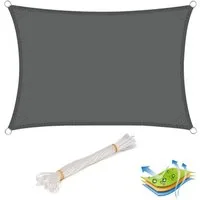 Woltu Sonnensegel, wasserabweisend Sonnenschutz,Polyester grau
