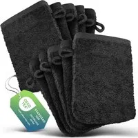 Slummer Waschhandschuh Frottier Waschlappen Seiflappen, Baumwolle (Set, 20-St), 15x21cm, Anthrazit grau