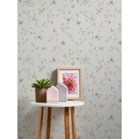 A.S. Création Vliestapete Maison Charme Vliestapete Blümchen-Muster florale Tapete Creme, strukturiert, Strukturmuster, (1 St), Mustertapete floral in Blumen-Optik Weiß Grün Schlafzimmer Küche