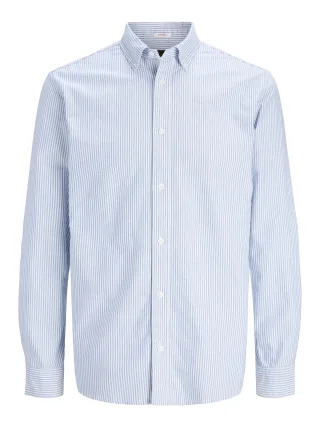 JACK&JONES - JAUHARVEY OXFORD L/S SHIRT NOOS Dusty Blue - Gr. - XL