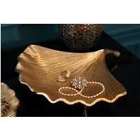 riess-ambiente Dekoschale GINKGO 33cm gold (Einzelartikel, 1 St), Wohnzimmer · Metall · handmade · Schmuck · Boho