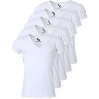 Young & Rich T-Shirt Herren Uni Basic 1315 extra tiefer Ausschnitt 5er Pack (5er-Pack, 5-tlg., 5er-Pack) V-Ausschnitt unifarben kurzarm slim fit