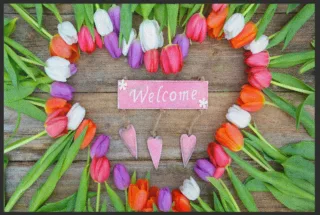 Fussmatte Welcome Tulpen 4328 | Größe: 60 cm x 45 cm