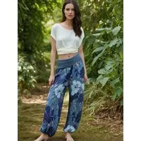 malito more than fashion Haremshose Pumphose Blumen Print 1485 atmungsaktive Freizeithose mit Blumen Print
