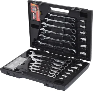 KS Tools GEARplus RINGSTOP-Ratschenringmaulschlüssel-Satz, 30-tlg mit Adapter - 503.4960