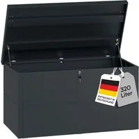 STEELSØN Auflagenbox Icarus aus Metall, abschließbar (Anthrazit, 320L), Gartenbox wetterfest, 105x65x63 cm, auch für 520L verfügbar